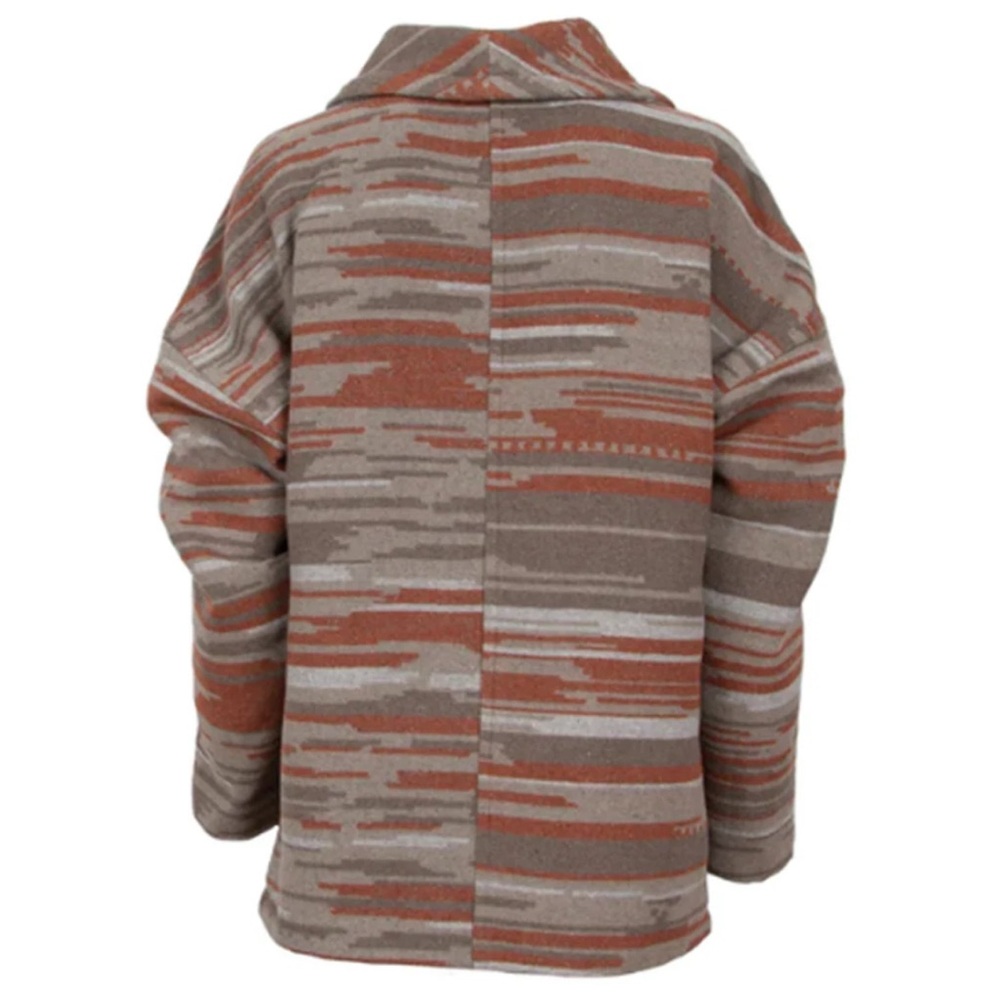 STS Ranchwear Rust and Gray Patterned Open Front Jacket - Picture 3 of 7